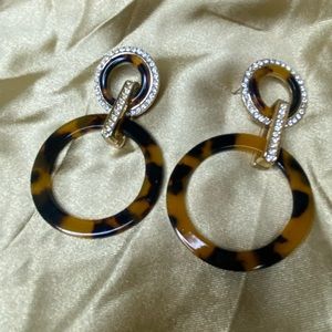 Statement Tortoise Double Loop Earrings